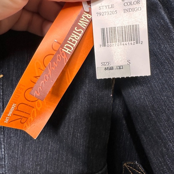 NWT Vintage 90s Y2k Stretch Denim Jacket Indigo Button Front Collared Women's Sm - Picture 5 of 7